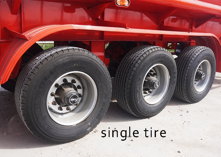 Detailed view of Tongya tanker truck tires