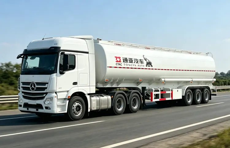 Tongya oil tanker semi trailer transport fuel on the highway