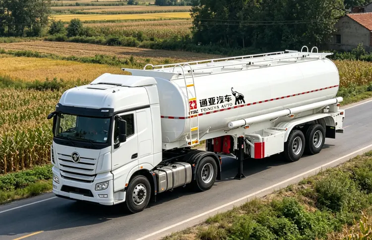 Compact 2 axle fuel tanker trailer for narrow road navigation