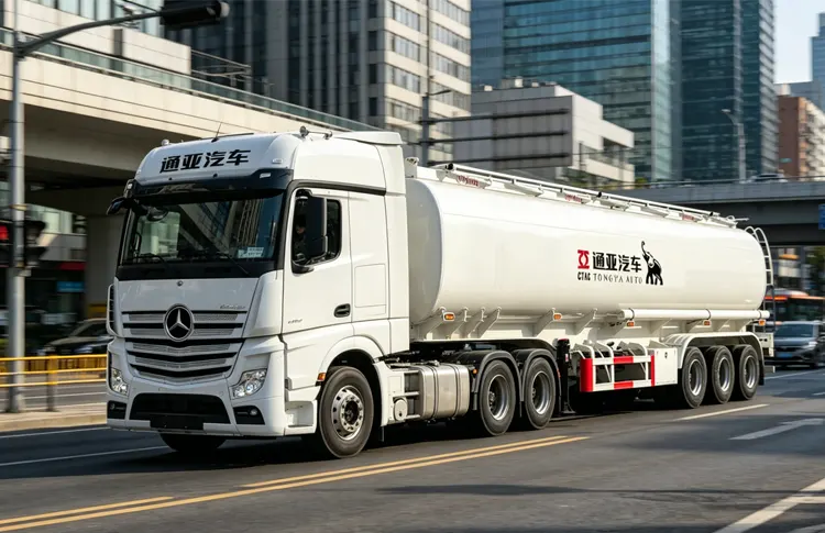 Tongya 45,000-Liter Fuel Tanker Semi-Trailer on City Roads