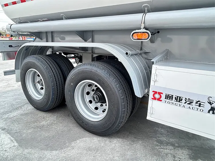 35000L fuel tanker trailer for sale 6 Close-up of the tires on a 35000L fuel tanker trailer